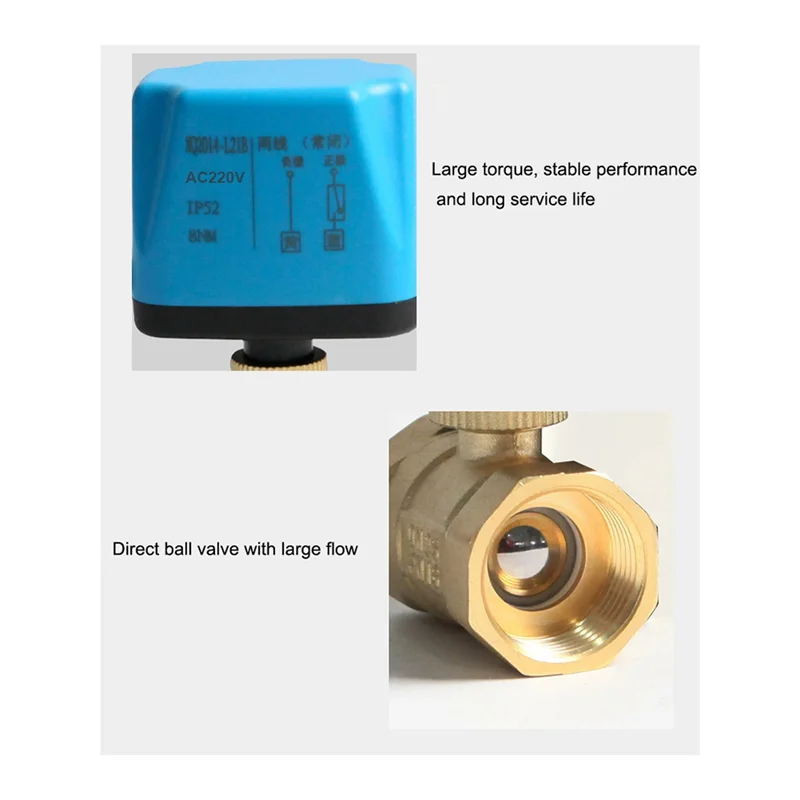 AED6-Tuya Wifi Smart Motorized Ball Valve Timing Water Smart Switch Electric Valve With Smart Life For Alexa Alice(1Inch) Durabl