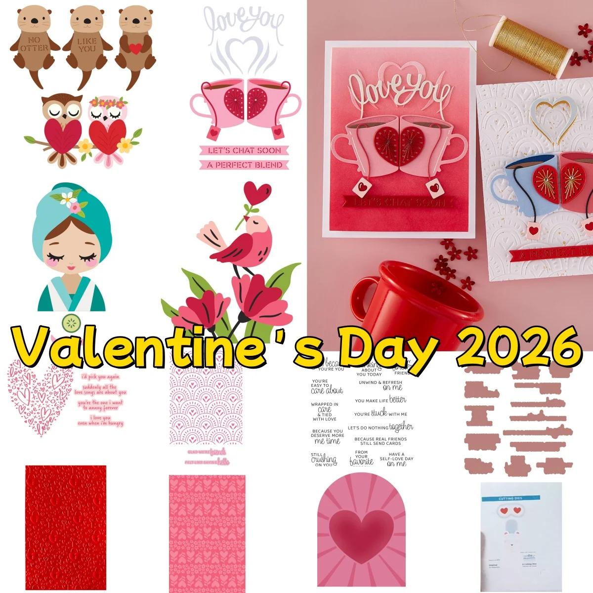 

Valentine's Day 2026 Heart Burst Love Metal Cutting Dies Clear Stamps Stencil Hot Foil Wax Stamper For DIY Scrapbook Embossed