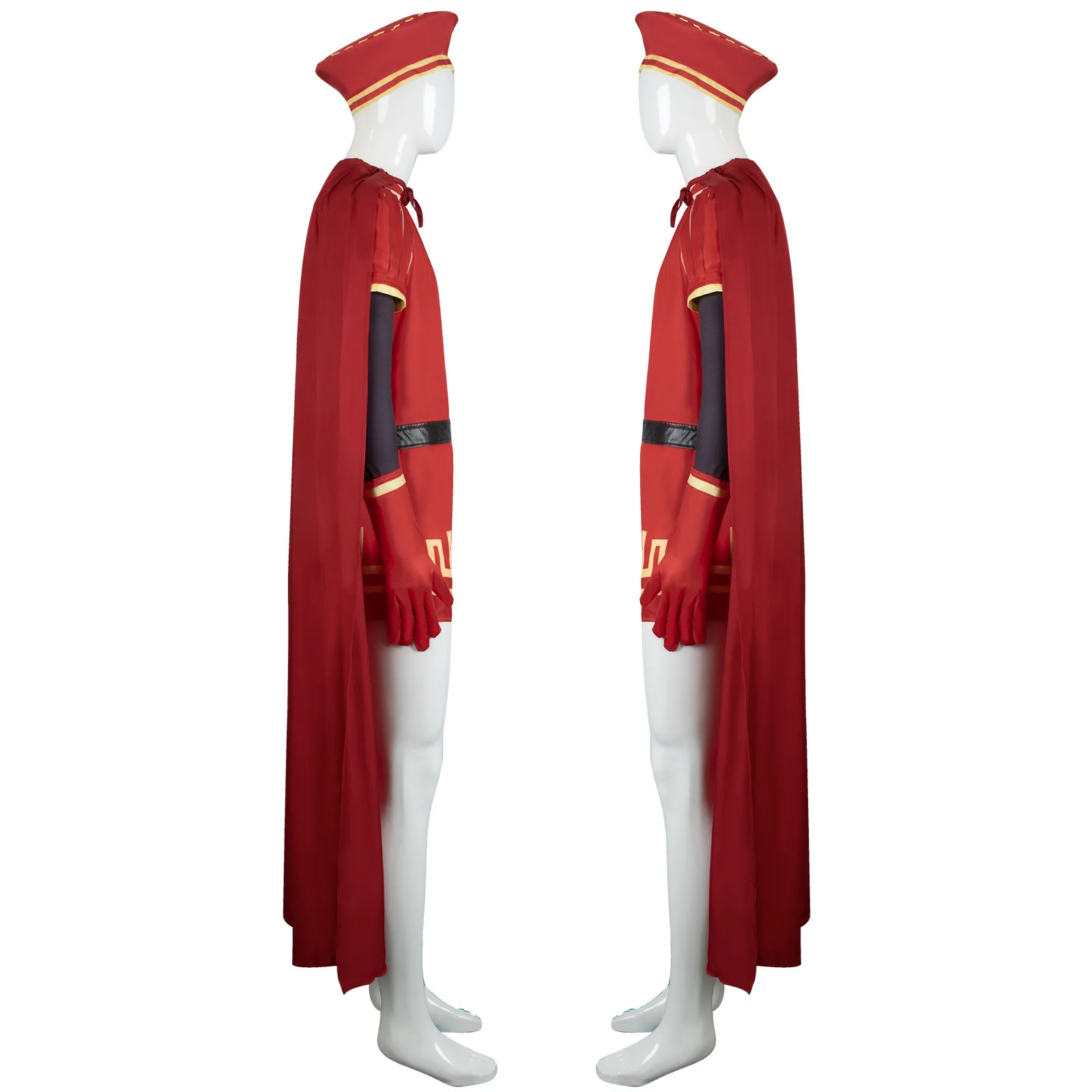 Capa de cosplay roja para hombre, traje de cosplay para fiesta de Halloween y Navidad, 1 Juego