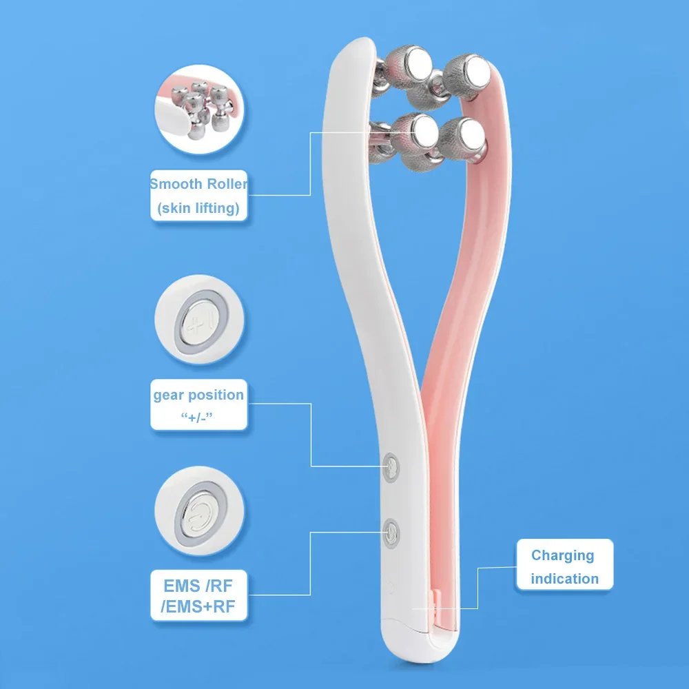 Face Lifting Machine, Y Forma Facial, RF Anti Rugas, V Face Roller, Redução Duplo Queixo, Corpo Inteiro, Emagrecimento Massager, Beleza, EMS