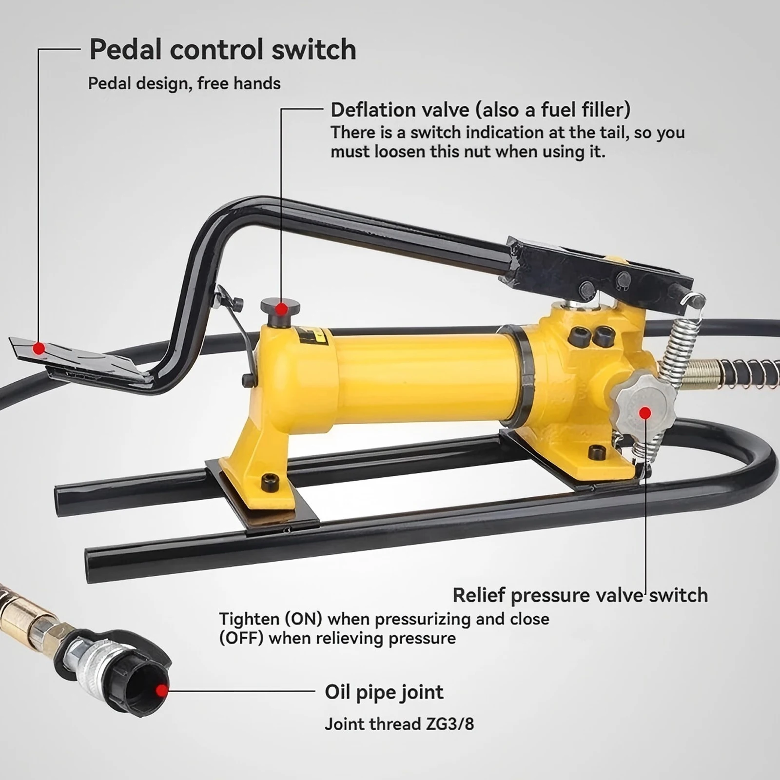 

1pc Hydraulic Foot-operated Pump CFP-800-1 Foot-operated Hydraulic Pump