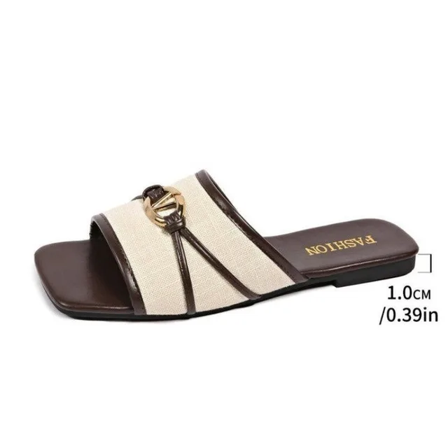 Sandalias boho de hebilla metálica para mujer y hombre, estilo casual y playa
