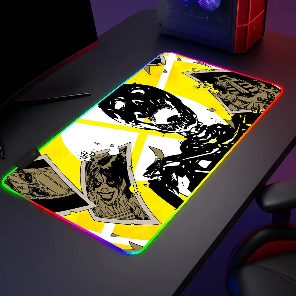 S-SuicideES S-SquadES Mouse Pad RGB,Gaming Mat Led Mousepad，Extended,Large RGB Mat,SoftPad,DeskMat,Glowing Pad