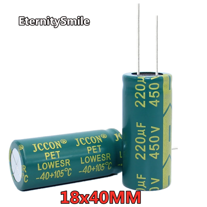 1/10 pces 450v220uf 22x45mm 18x40mm adaptador de alimentação baixo esr/impedância capacitor eletrolítico de alumínio resistancne de alta frequência