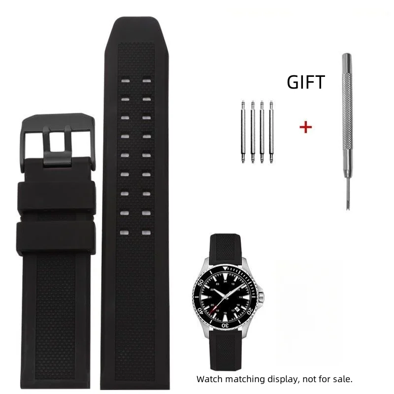 Para Luminox 3051 8800 3080 negro seguridad al aire libre duradero impermeable correas de reloj de silicona 20mm 23mm correa de reloj con agujero cuadrado