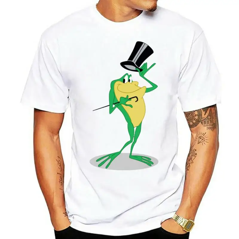 Magician Mr. Frog Print Men Cotton T-shirt White Yellow Green Black Tops & Tees Custom Funny Cartoon Tshirt Store