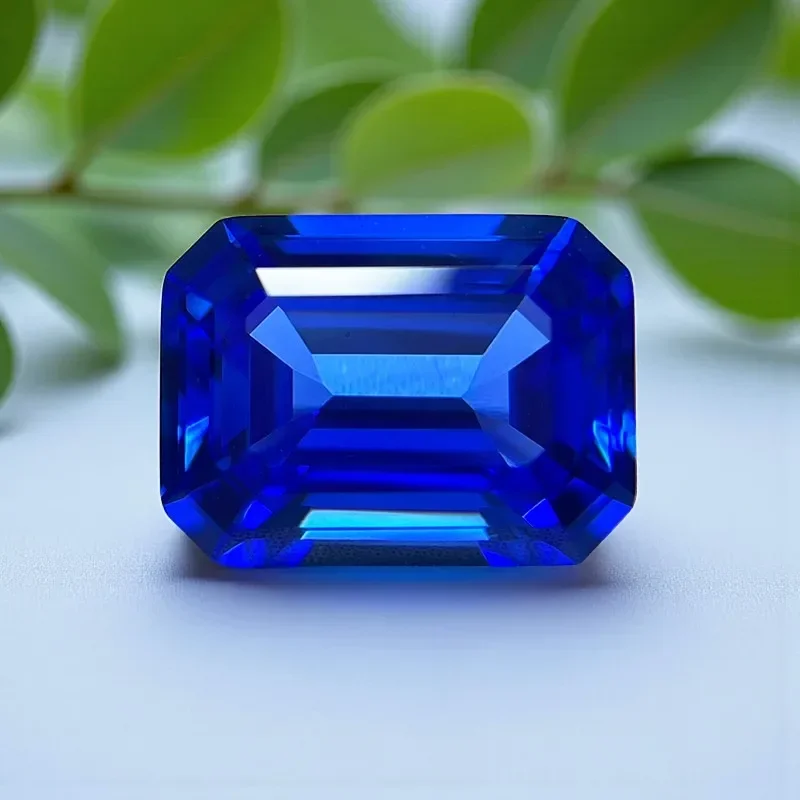 Laborgezüchteter Kobalt-Spinell-Edelstein im Smaragdschliff, blaue Perlen in Dämonenfarbe für Ringe, Ohrringe und Schmuckherstellung, wählbares Zertifikat – Detail 5