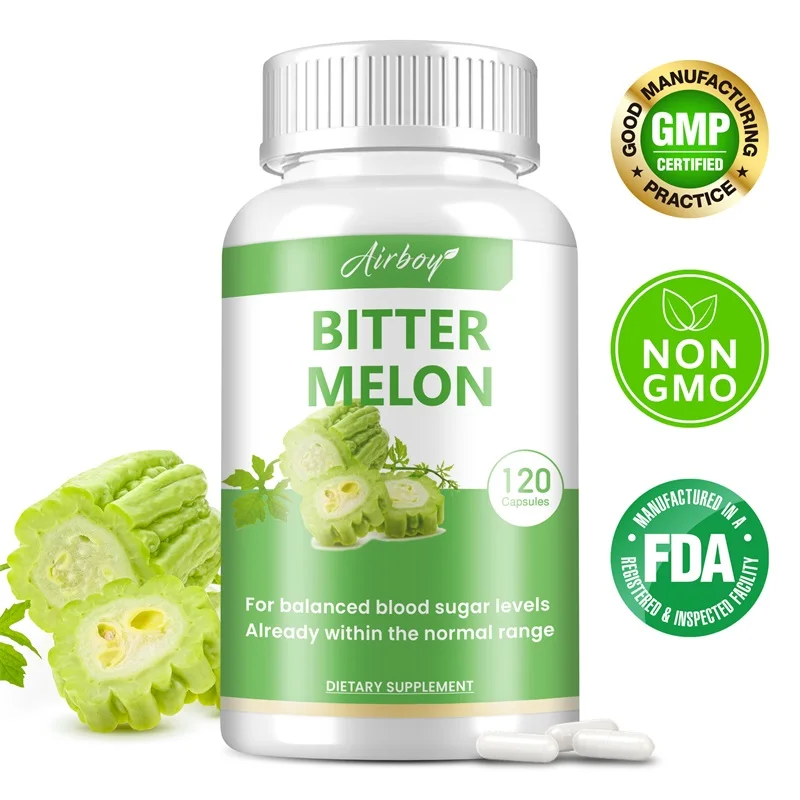 Cápsulas de melón amargo: equilibra el azúcar en la sangre, beneficia la digestión, el metabolismo y la salud del colesterol