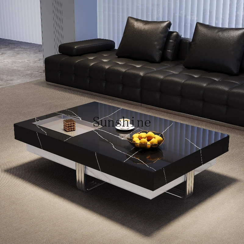 

Advanced rock slab coffee table rectangular living room home light luxury minimalist modern simplicity