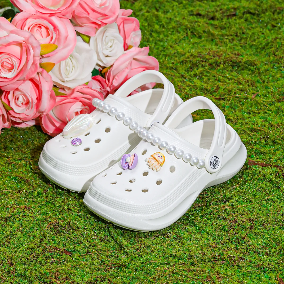 Kids Slip-On Clogs and Mules - Breathable, Waterproof, EVA Garden Shoes with Decorative Chain for Beach and Everyday Wear 168