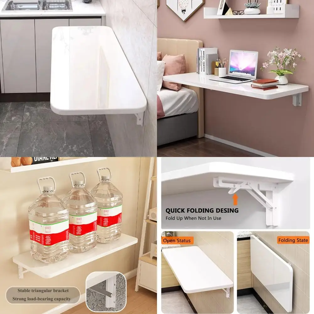 

Wall-Mounted Folding Table for Laundry and Home Office Use