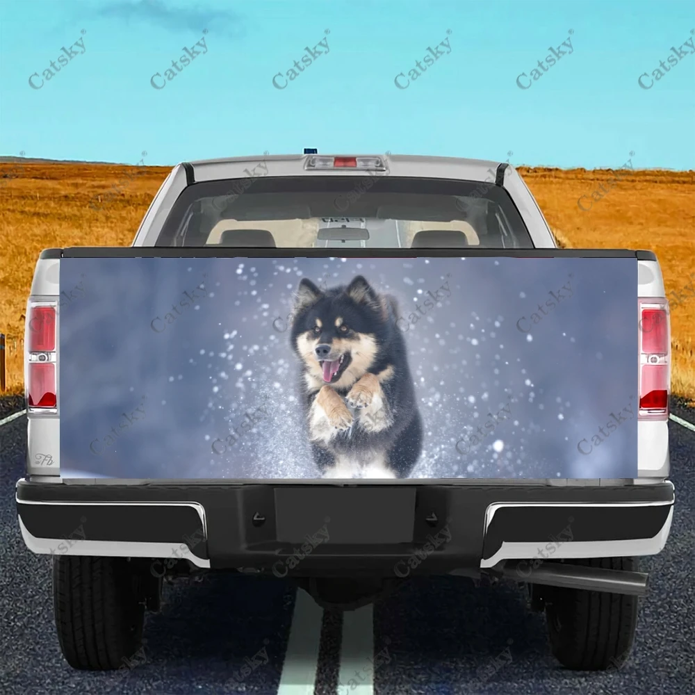 Alaskan Malamute Truck Tailgate Wrap Professional Grade Material Universal Fit for Full Size Trucks Weatherproof &Car Wash Safe