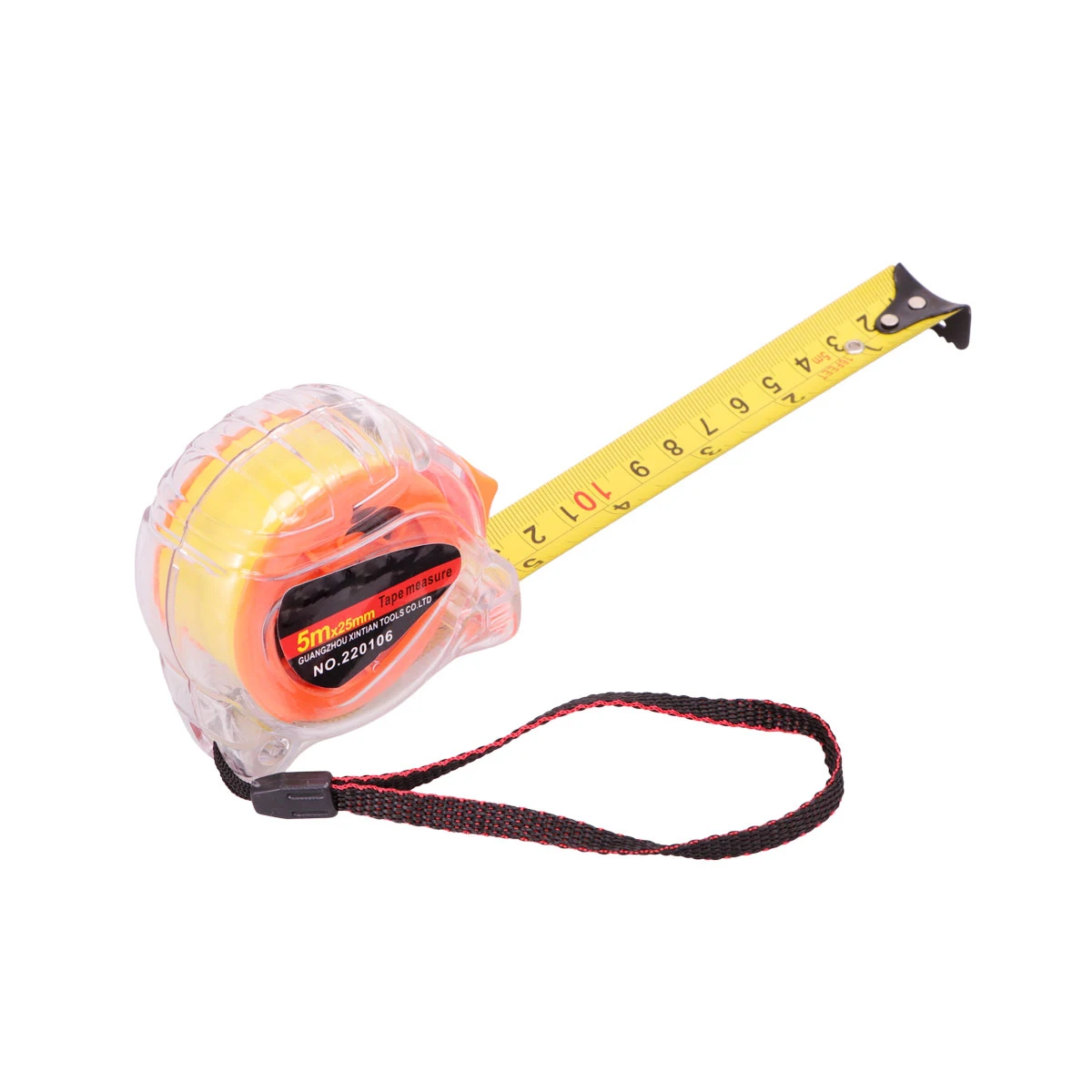 

5M Transparent Tape Measure Stainless Steel Ruler Anti-Drop Tapeline Metric Scale Shockproof Plastic Case Durable