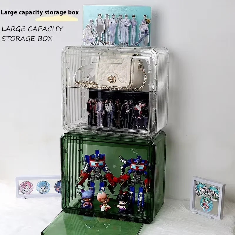 

Transparent Extra Large PET Plastic Storage Box for Household Toys Clothes Students' Study Dormitory Turnover Lid Capacity 10kg