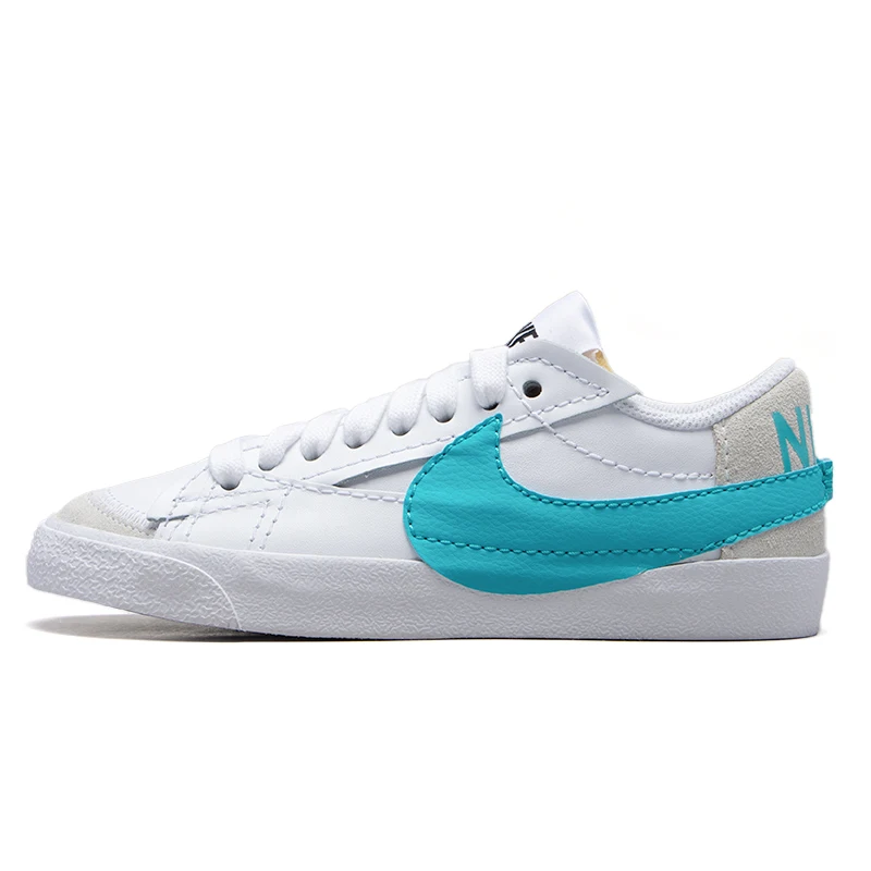 Nike BLAZER LOW sepatu kasual wanita, sneaker mode baru musim gugur 2024, DQ1470-107 nyaman