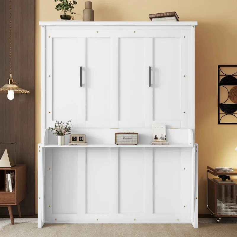 *2026 Furniture Popular Space Saving Full Folding Adjustable Cabinet Murphy Bed Horizontal with Storage Cabinet