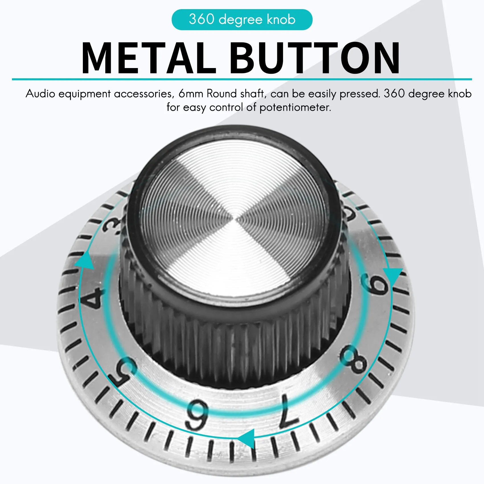 Y60A NEW-4 x potentiometer Pot metal knob with 0-9 turntable for 6mm shaft knob