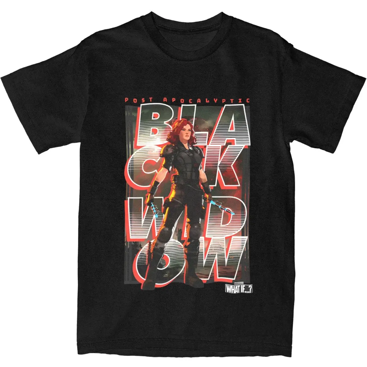 What If Apocalypse Black Widow 100% Cotton T-Shirts Hipster Tee Shirt for Men Summer Y2K Funny Casual Short Sleeve Clothing