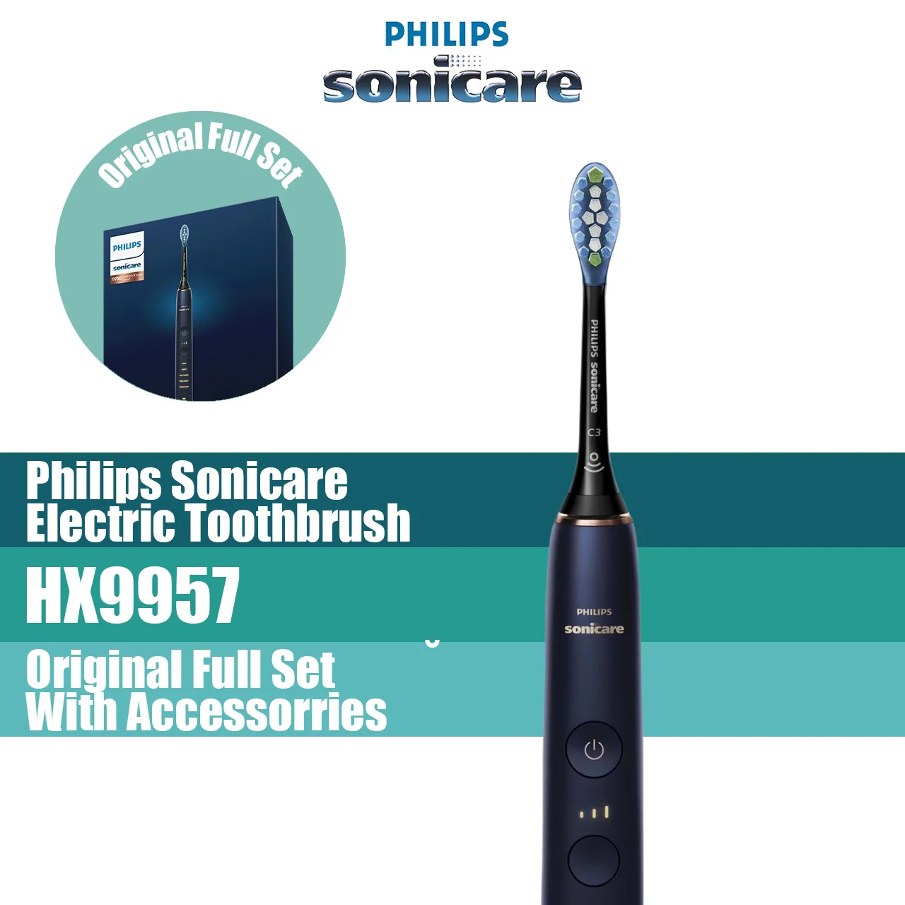 

Philips Sonicare DiamondClean Smart 9957 Rechargeable Electric Toothbrush Lunar Blue