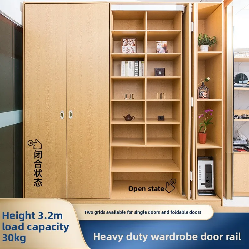 

Скрытая фурнитура для складных дверей-бабочек, телескопическая направляющая для распашных дверей шкафов с боковым креплением