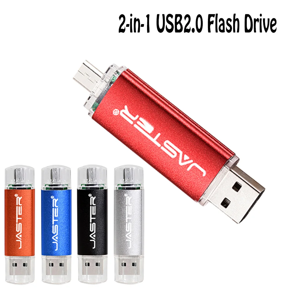 

JASTER Silver USB Flash Drives 128GB OTG 2 in 1 Memory Stick 64GB Colorful Pen Drive 32GB Creative Gift USB Stick 16GB 8GB 4GB