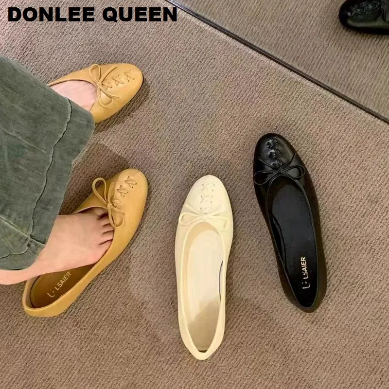 

Fashion Round Toe Footwear Slip On Casual Flats Ballet Shoes Women Shallow Ballerina Soft Loafers Retor Shallow Mary Janes Mujer