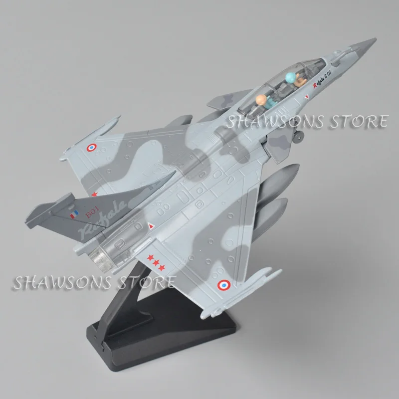 Modelo de avión fundido a presión, juguete de Francia Dassault Rafale Jet Fighter, réplica en miniatura con sonido y luz, 1:87