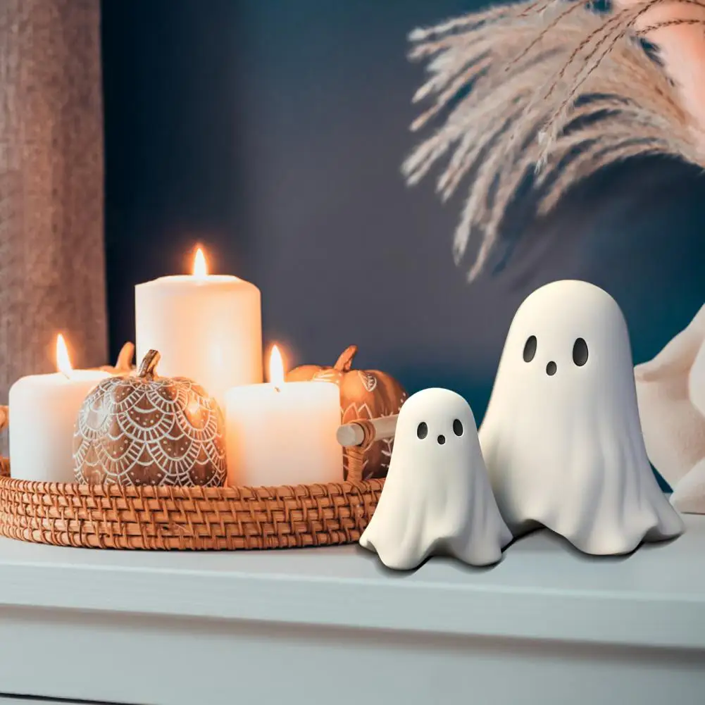 Statua di fantasma spettrale Decorazione di fantasmi di Halloween Set di figurine di fantasmi spettrali di Halloween con cuore d'amore Resina del dito medio per la casa