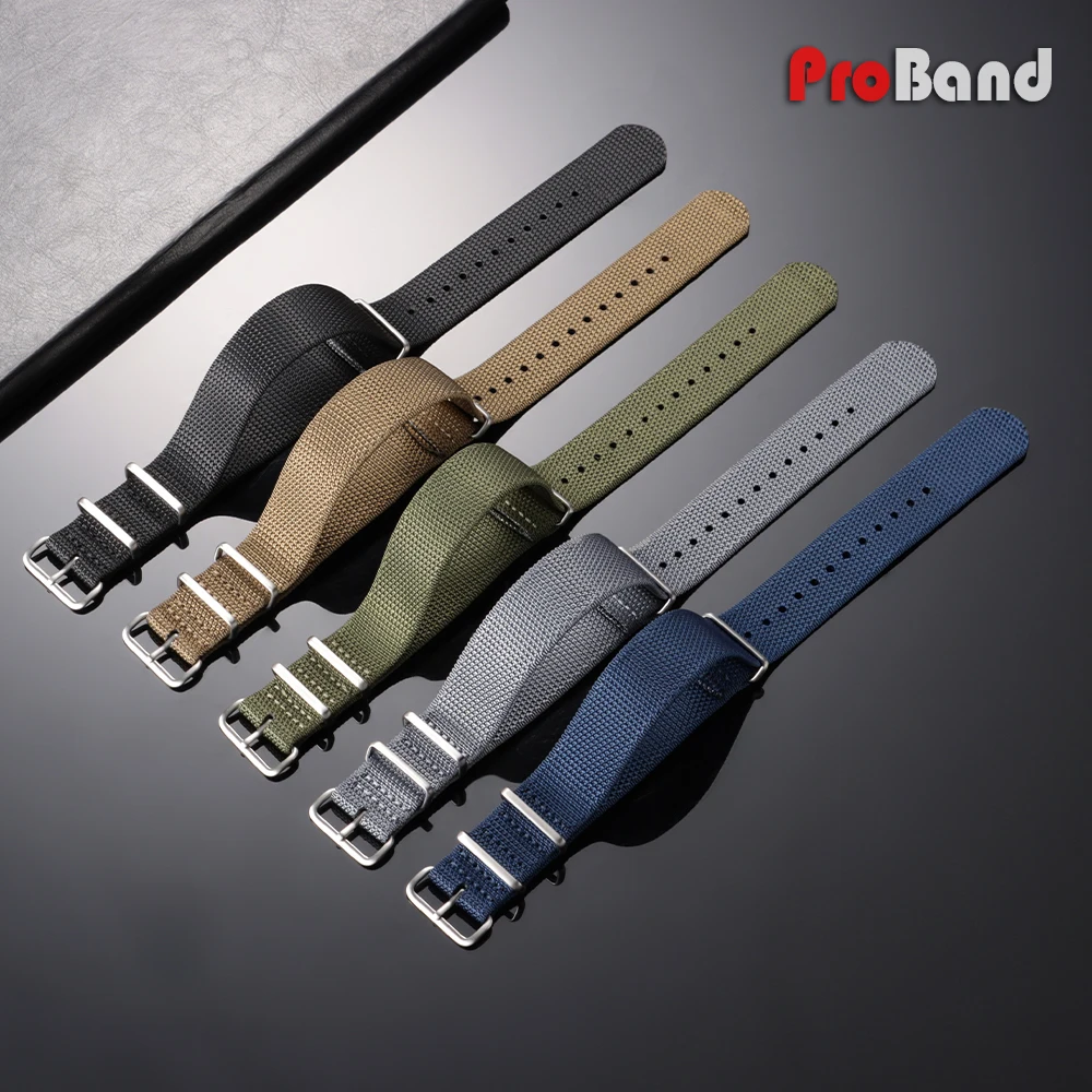 High Quality Fabric Watch Band 20mm 22mm One Piece Nylon Watch Strap Men Women Sport Military Weave Bracelet for Omega for Seiko view 2