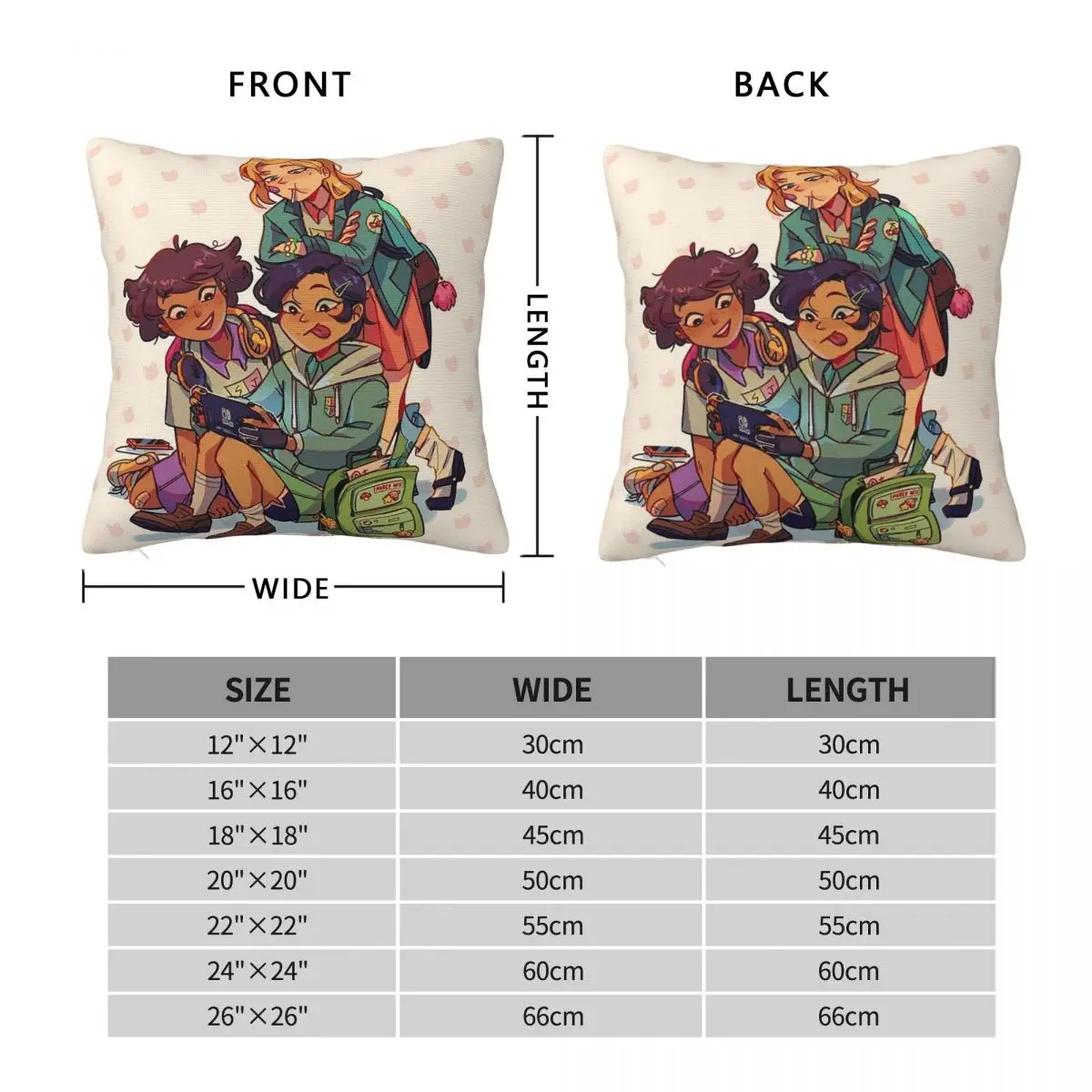 Amphibia Anne,Marcy And Sasha Square Pillowcase Pillow Cover Polyester Cushion Decorative Comfort Throw Pillow for Home Bedroom