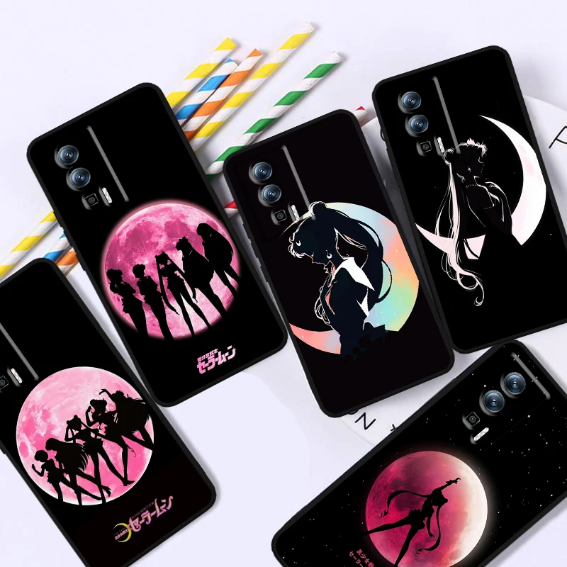 S-Sailor Moon Anime Cute Girl For Xiaomi Redmi 9A 9C 9AT 10C 9 9T 10 12C 13C A3 12 K60 A1 K50 K40 5G Black Soft Phone Case