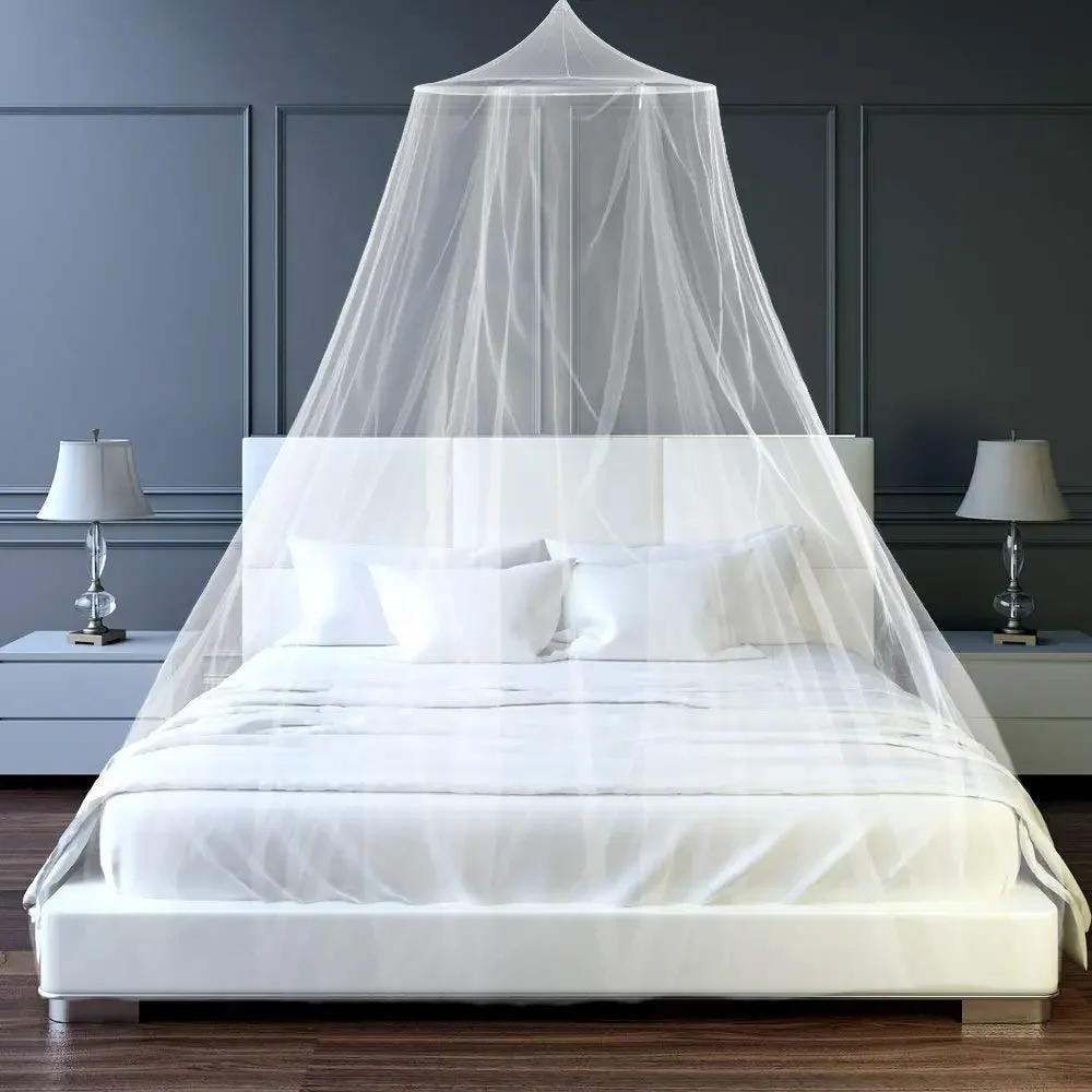 

4 Colors Summer Elgant Hung Dome Mosquito Net For Double Bed Summer Polyester Mesh Fabric Home bedroom Baby Adults Hanging Decor