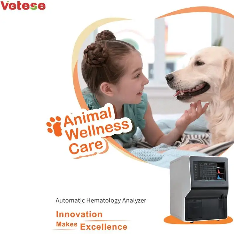 Portable Auto 3 Part Pet Animal Bl-o-od Test Machine Vet Cell Counter He-mato-logy Analyzer Veterinary CBC