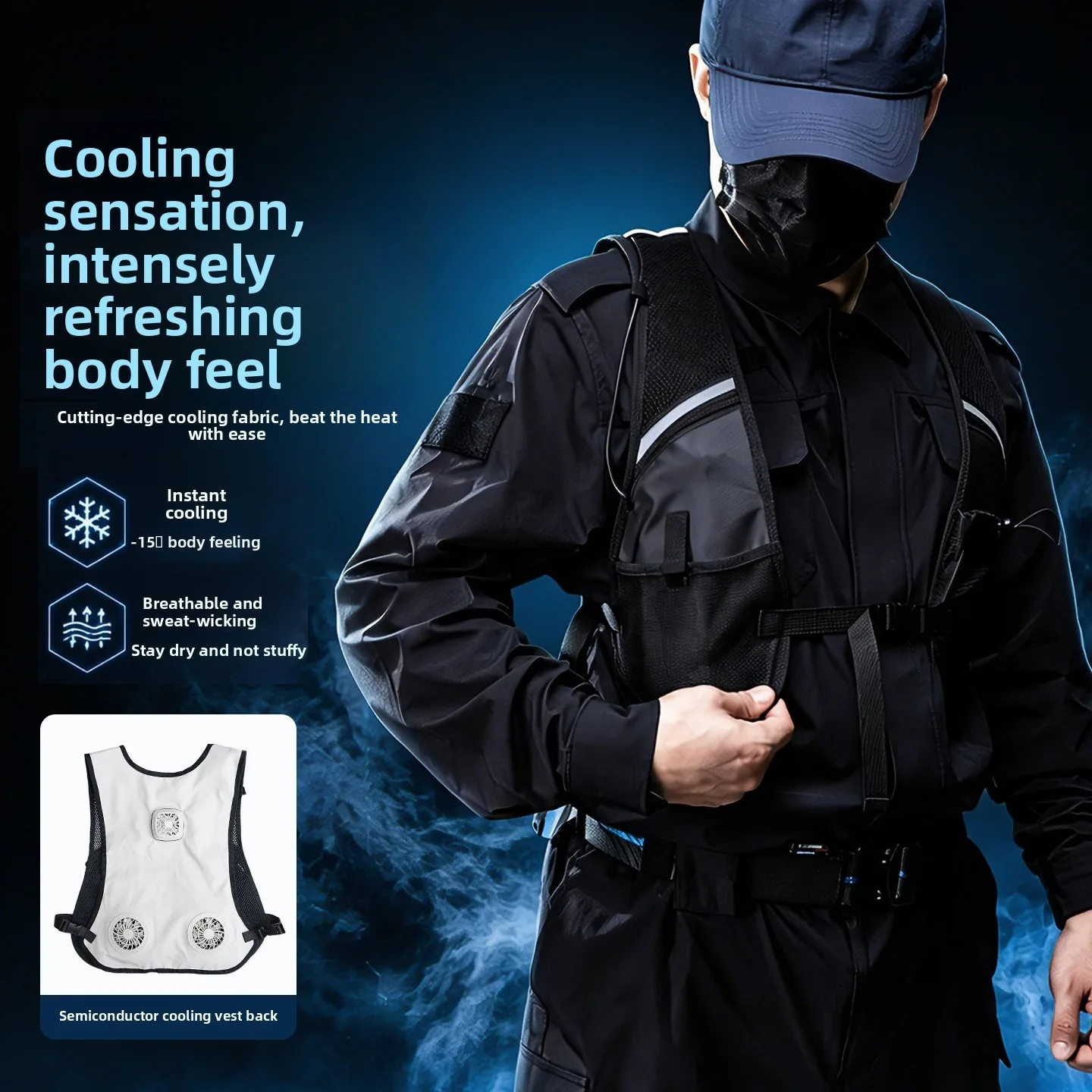 Lightweight Semiconductor Cooling Air Conditioning Vest Multifunctional Summer Outdoor Heat Relief Waistcoat