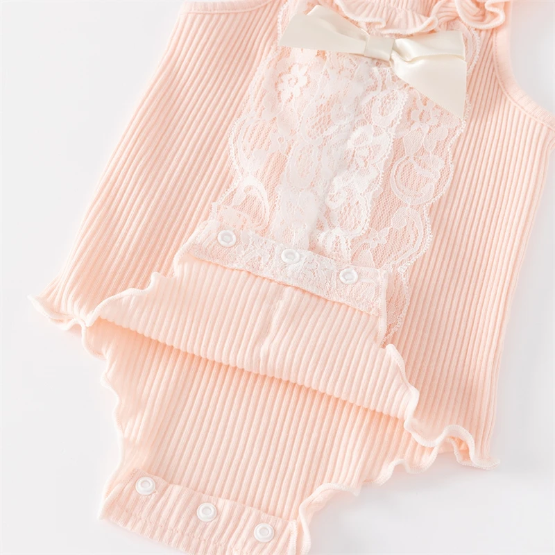 Ruffels Lace Newborn Baby Bodysuits Cotton Sleeveless Summer Princess Girls Jumpsuits Clothes