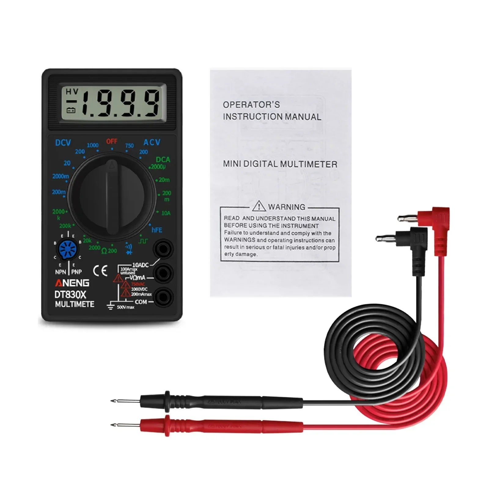 DT830B AC/DC LCD Digital Multimeter Voltmeter Ammeter Ohm Tester High Safety Handheld Meter Digital Multimeter Hot