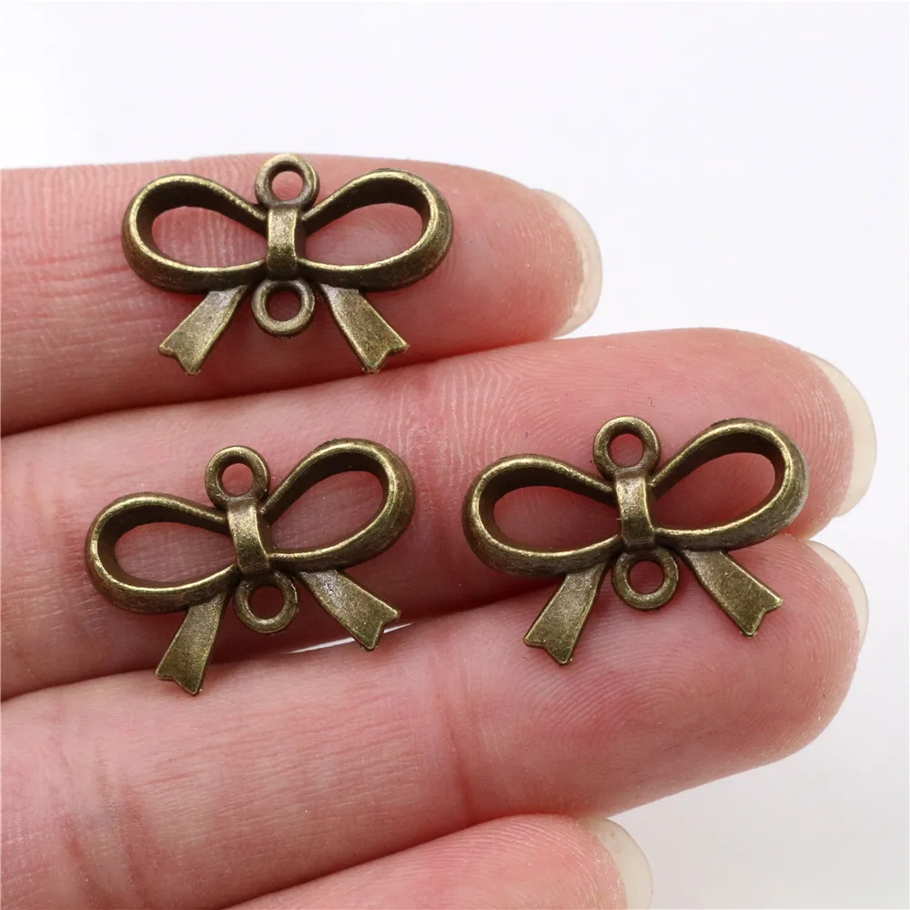 22x15mm 20pcs Antique Silver Plated /Bronze/Black/Gold Colors Plated Bow Tie Handmade Charms Pendant:DIY for bracelet necklace