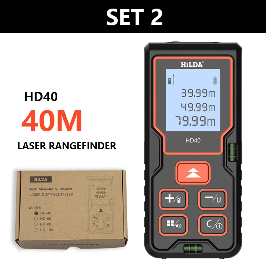 HILDA Distance Meter 40M  Laser Rangefinder Rangefinder Laser Tape Range Finder Building