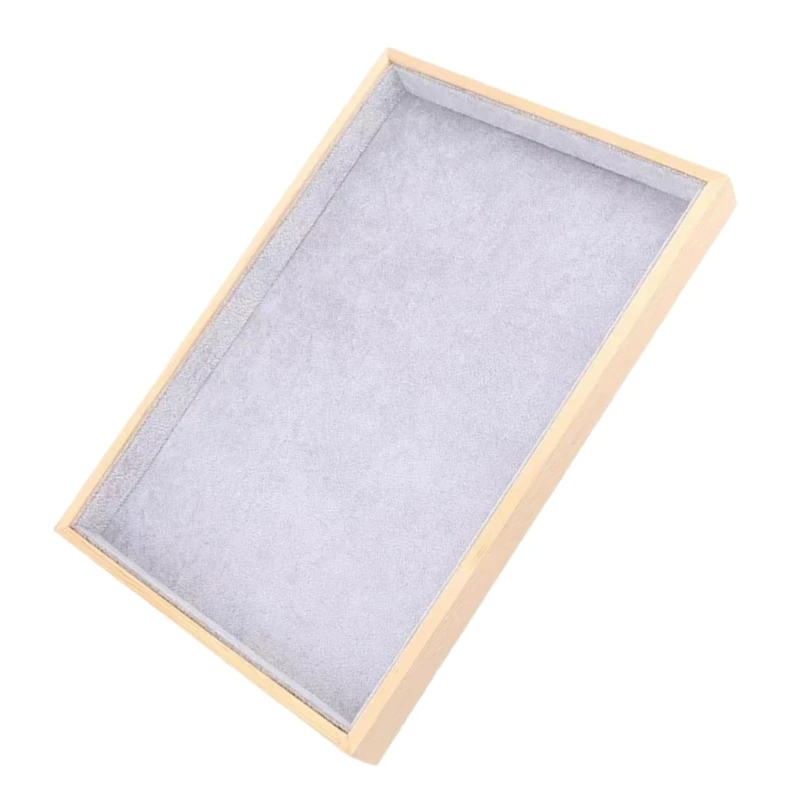 Velvets Jewelry Tray Stackable Showcase Display Necklace Bracelet Rings Watch Display Empty Plate for Women