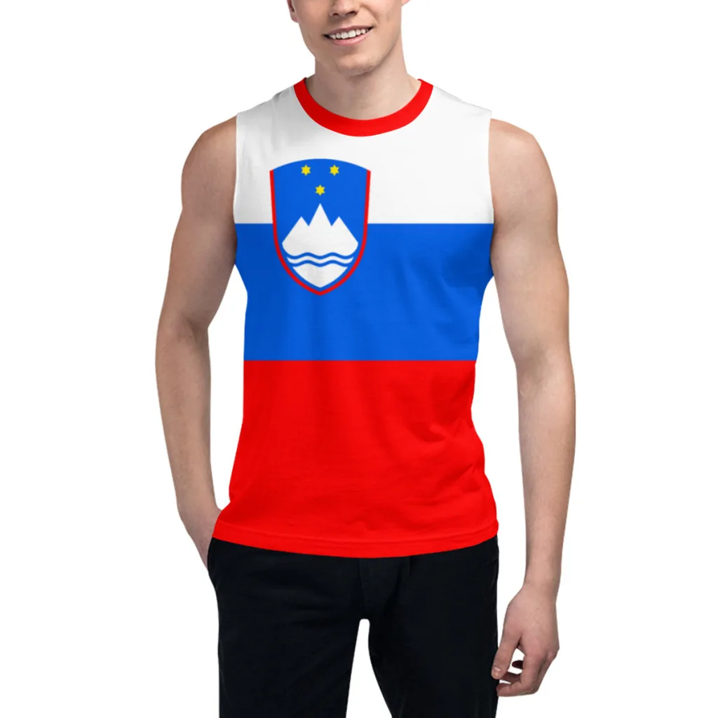 Sleeveless T-shirt Slovenia Flag 3D Men's Boys Tshirt Gyms Tank Tops Fitness Joggers Basketball Training Vest