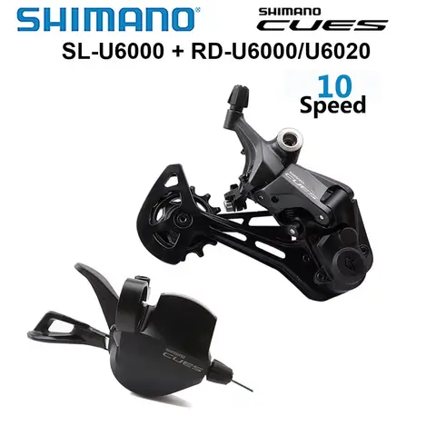 Grupo SHIMANO CUES U6000 Palanca de cambio de 10 velocidades U6000-10R desviador trasero RD-U6020-10S RD-U6000 10V 10S piezas de bicicleta de montaña