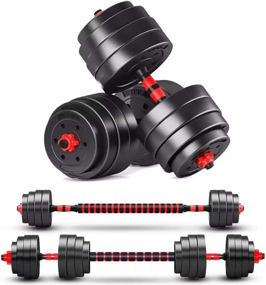 Adjustable-Dumbbells-Sets, 20/30/40/60/80lbs Free Weights-Dumbbells Set of 2 Convertible To Barbell A Pair of Lightweight