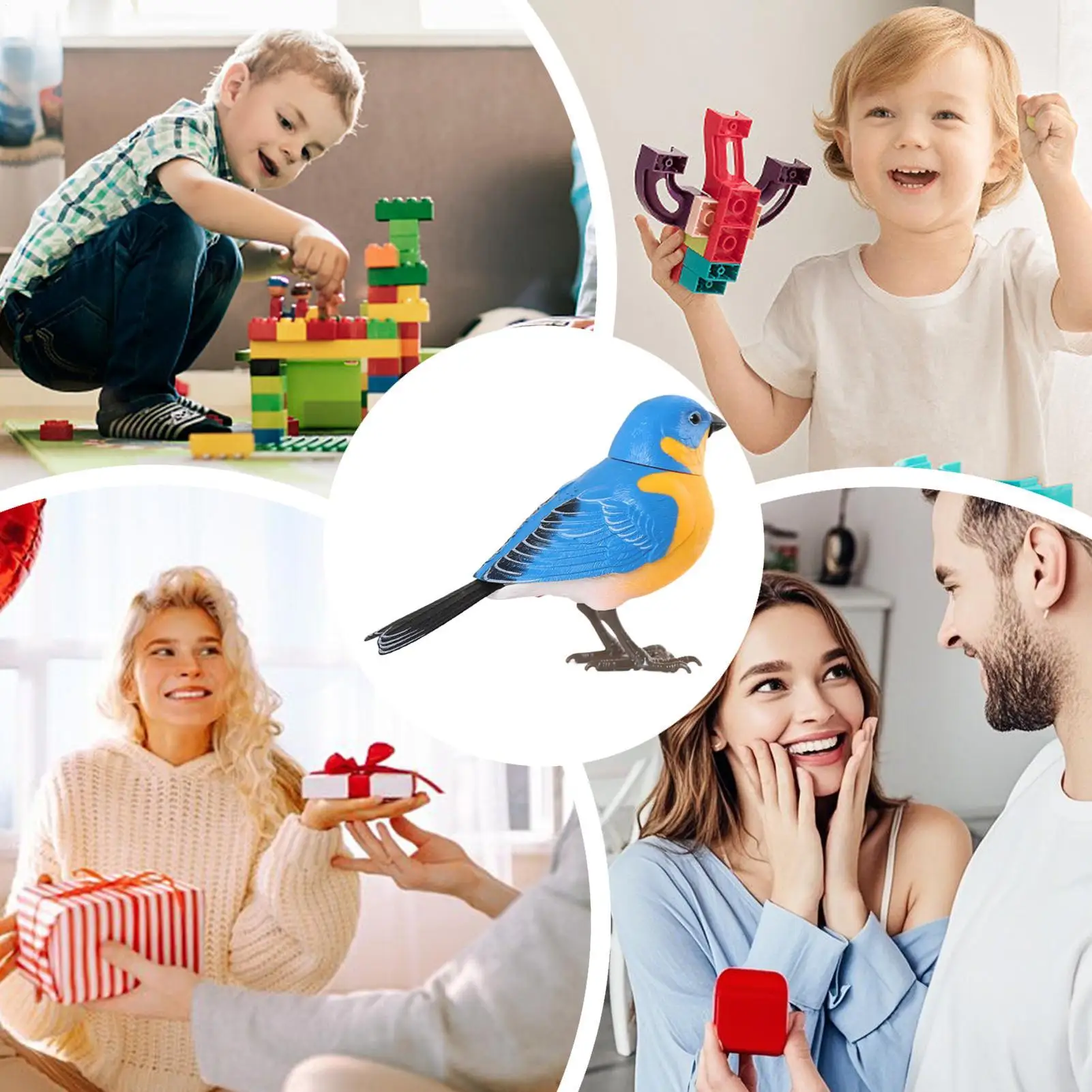 Juguete pájaro eléctrico juguete de escritorio realista parlante mascota electrónica para juego sensorial cumpleaños decoración de la habitación al aire libre favores de fiesta