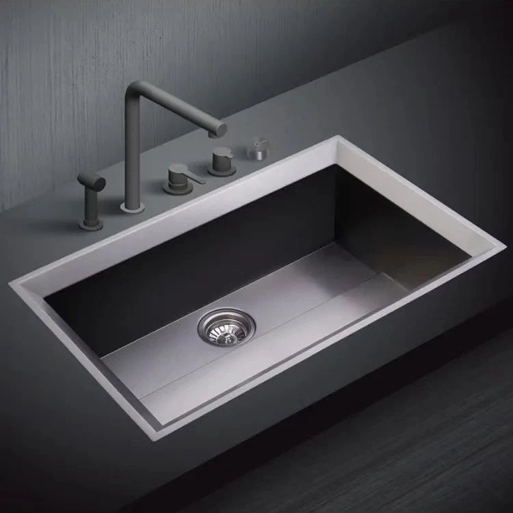 

304 Stainless dual color Nano Single bowl Sink with hidden drainer Kitchen Sinks