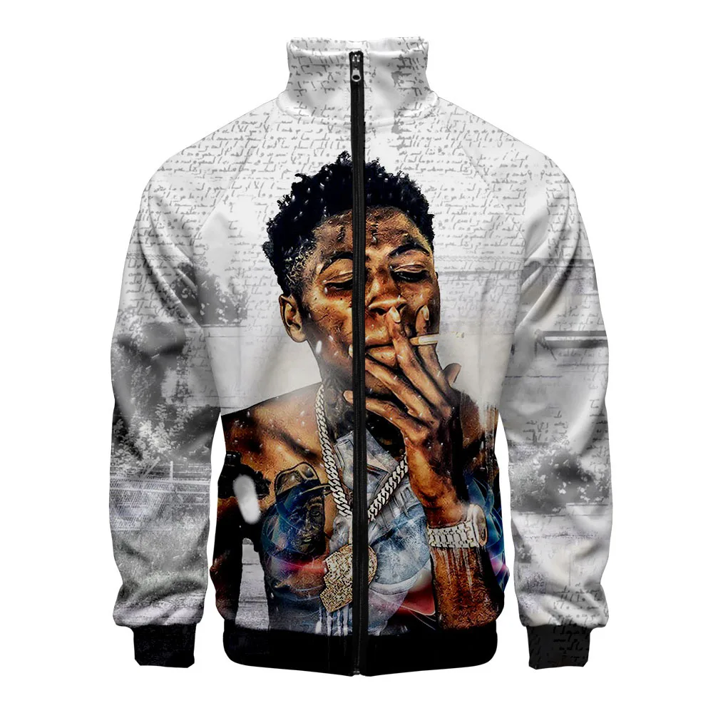 Rap YoungBoy Never Broke Again 3D Print Men's Jacket Slim Stand Collar Zipper Jacket Male Fashion Tracksuits Hoodie chamarra