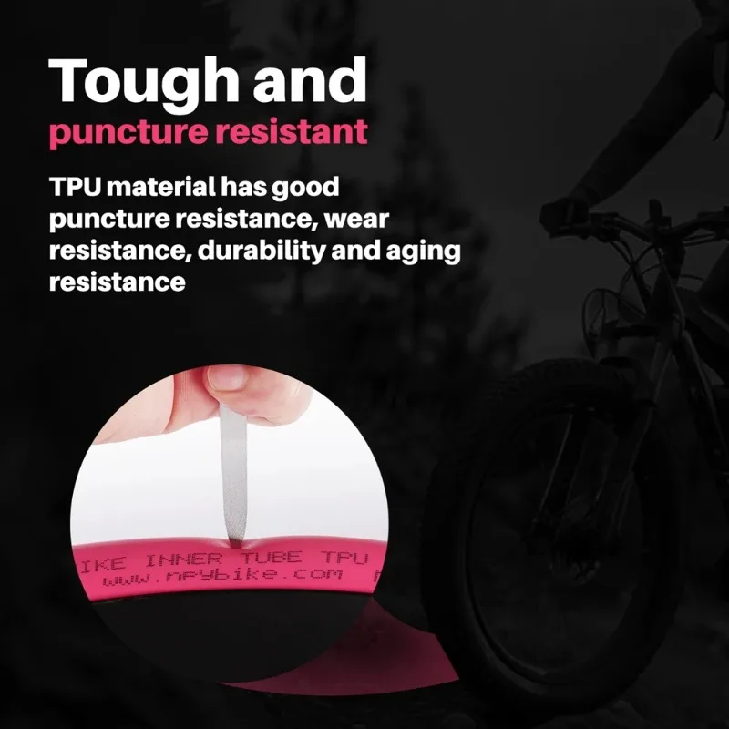 NPY Bike Inner Tube Anti Puncture 28G36G for Road Bikes 700C 23C 25C 28C 32C 35C Ultra-Light TPU Tube 45/65/85MM Presta Valves view 5