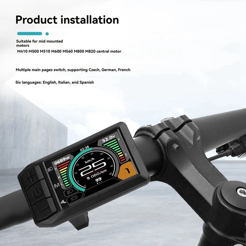 600C Electric Bicycle LCD Display E-Bike LCD Meter CAN For Bafang Mid Hub Motor M560 M600 M510 M820