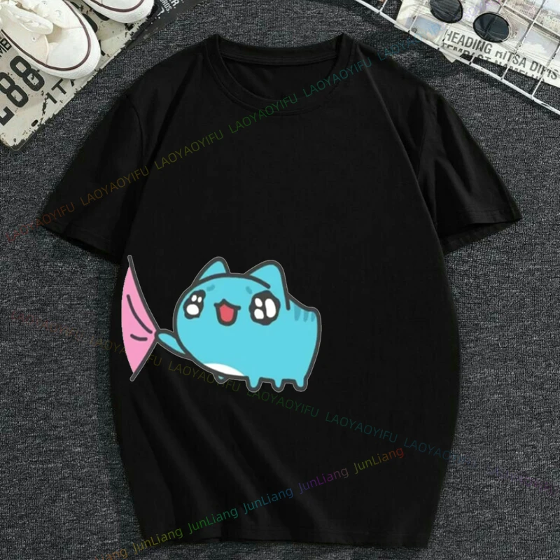 Bugcat Capoo Cute Women Couple Combination Clothes Short Sleeve Collar Fashion T Shirt Man Cotton Aesthetic Clothing Streetwear