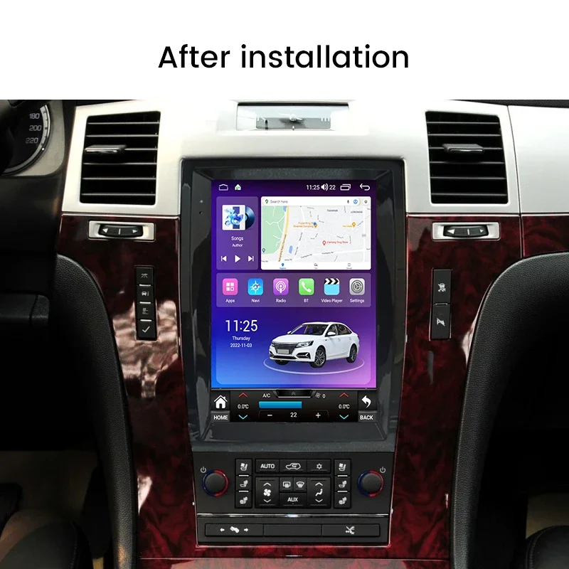 Tesla Style Screen For Cadillac Escalade GMT900 III 3  SLS 2007 - 2012 Car Radio Multimedia Video Player Carplay Android Auto BT