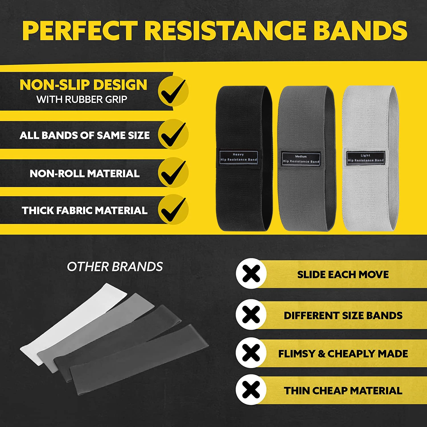 Fabric Resistance Hip Booty Bands Glute Thigh Elastic Workout Bands Squat Circle Stretch Fitness Strips Loops Yoga Gym Equipment view 5